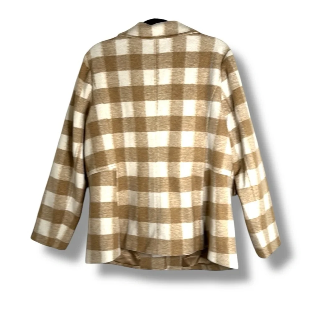 NWT Hutch Ivory Plaid One Button Blazer Size 1X